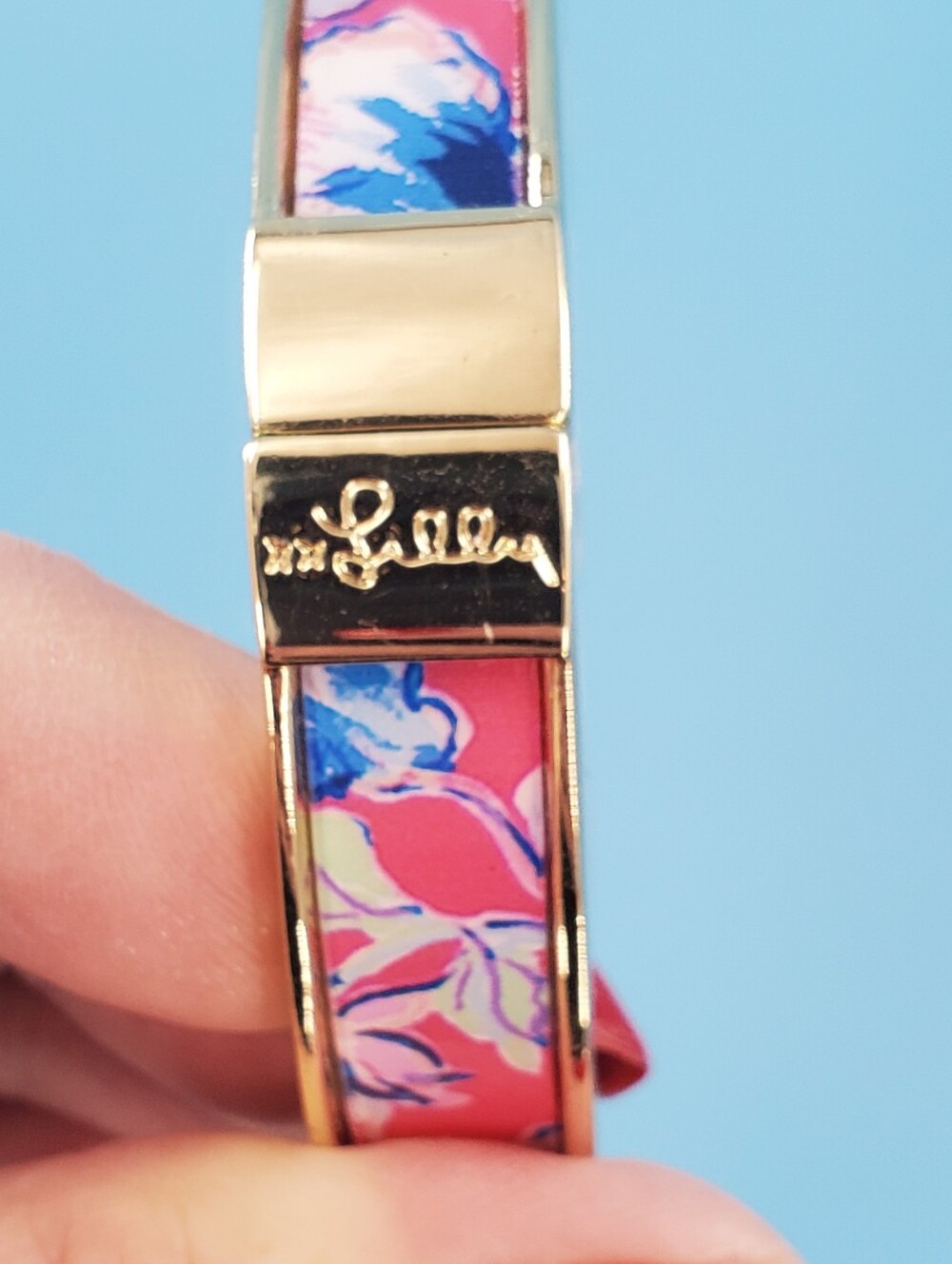 Lilly Pulitzer clasp bangle pink floral